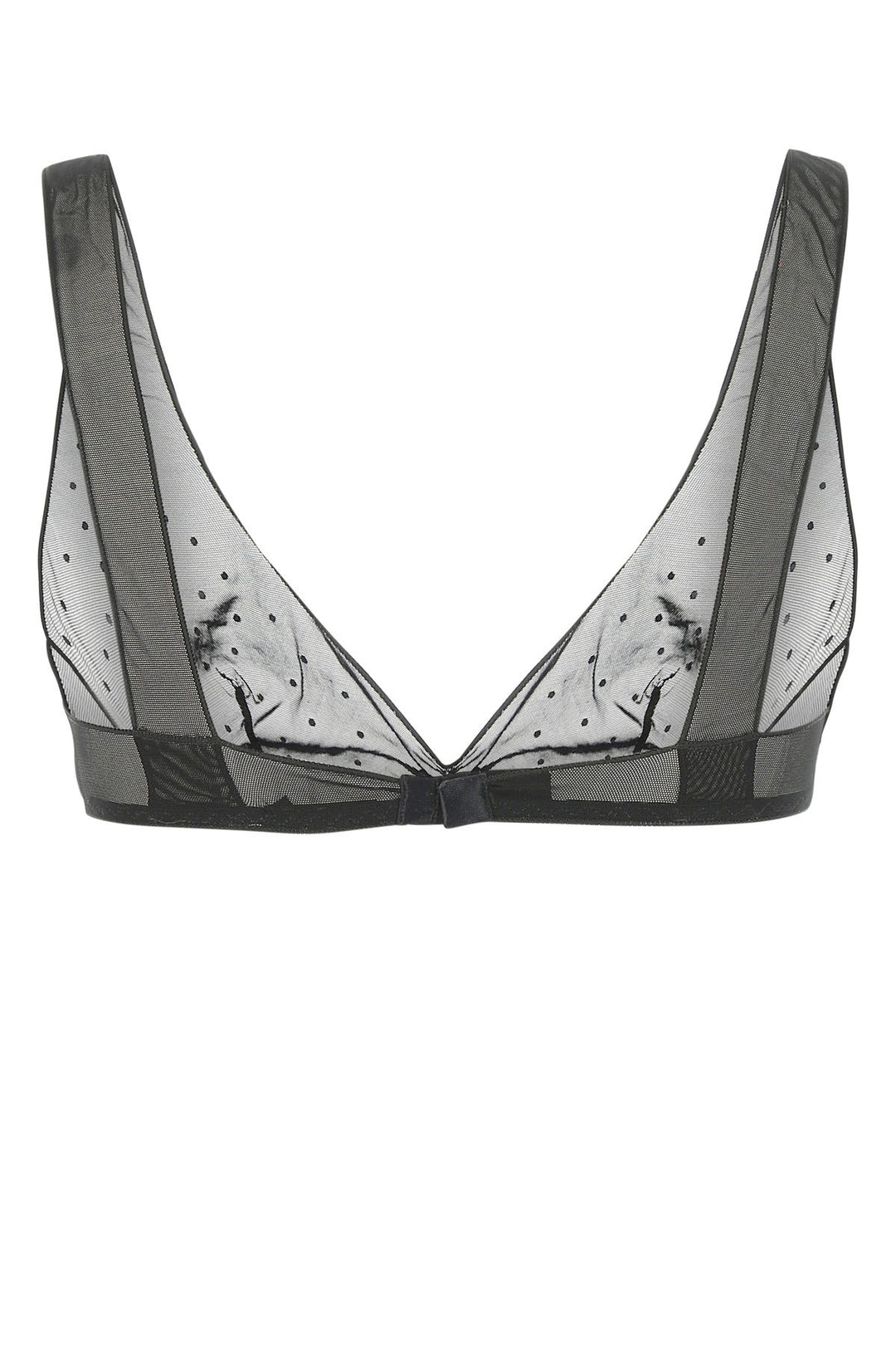 Black stretch mesh bra