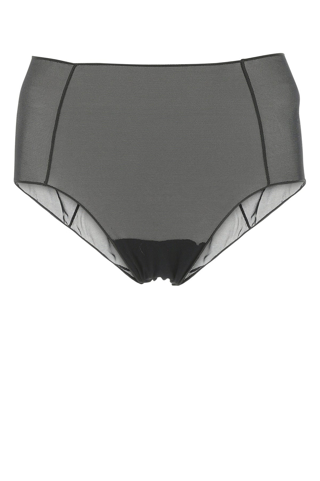 Black stretch mesh brief