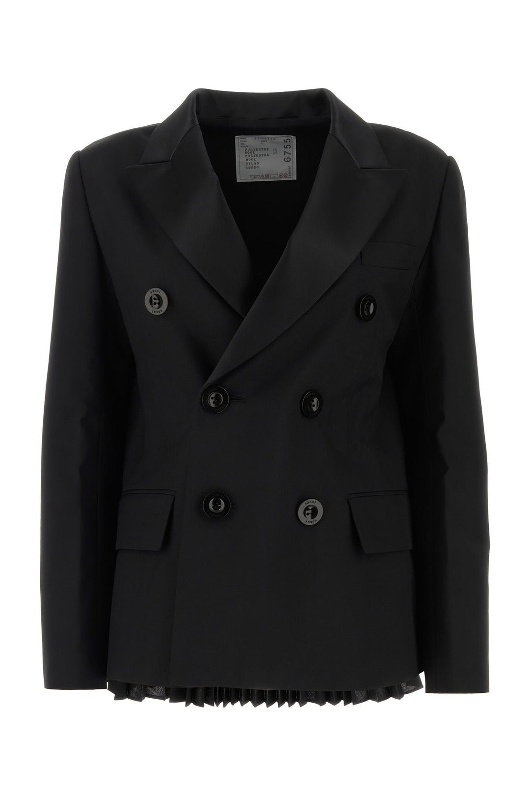 Black polyester blend Suiting Mix Jacket