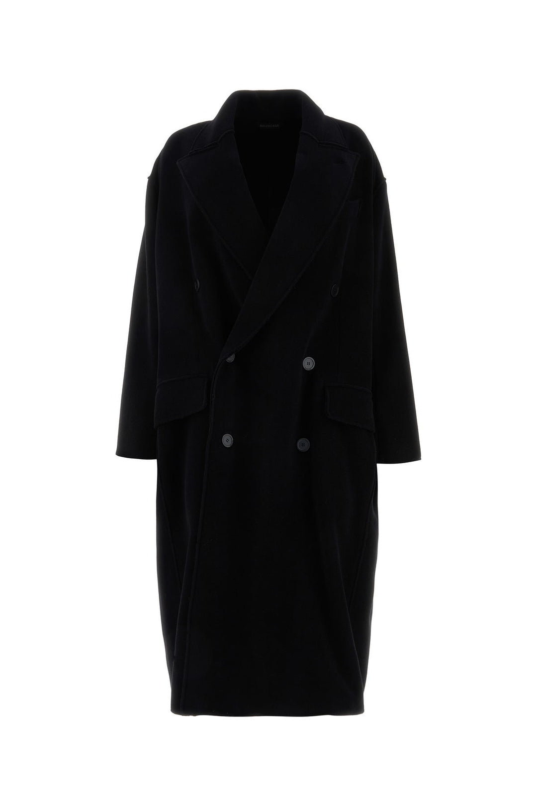 Black cashmere blend oversize coat