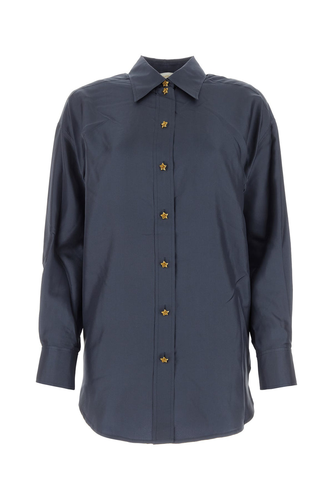Air force blue silk Lyrical shirt
