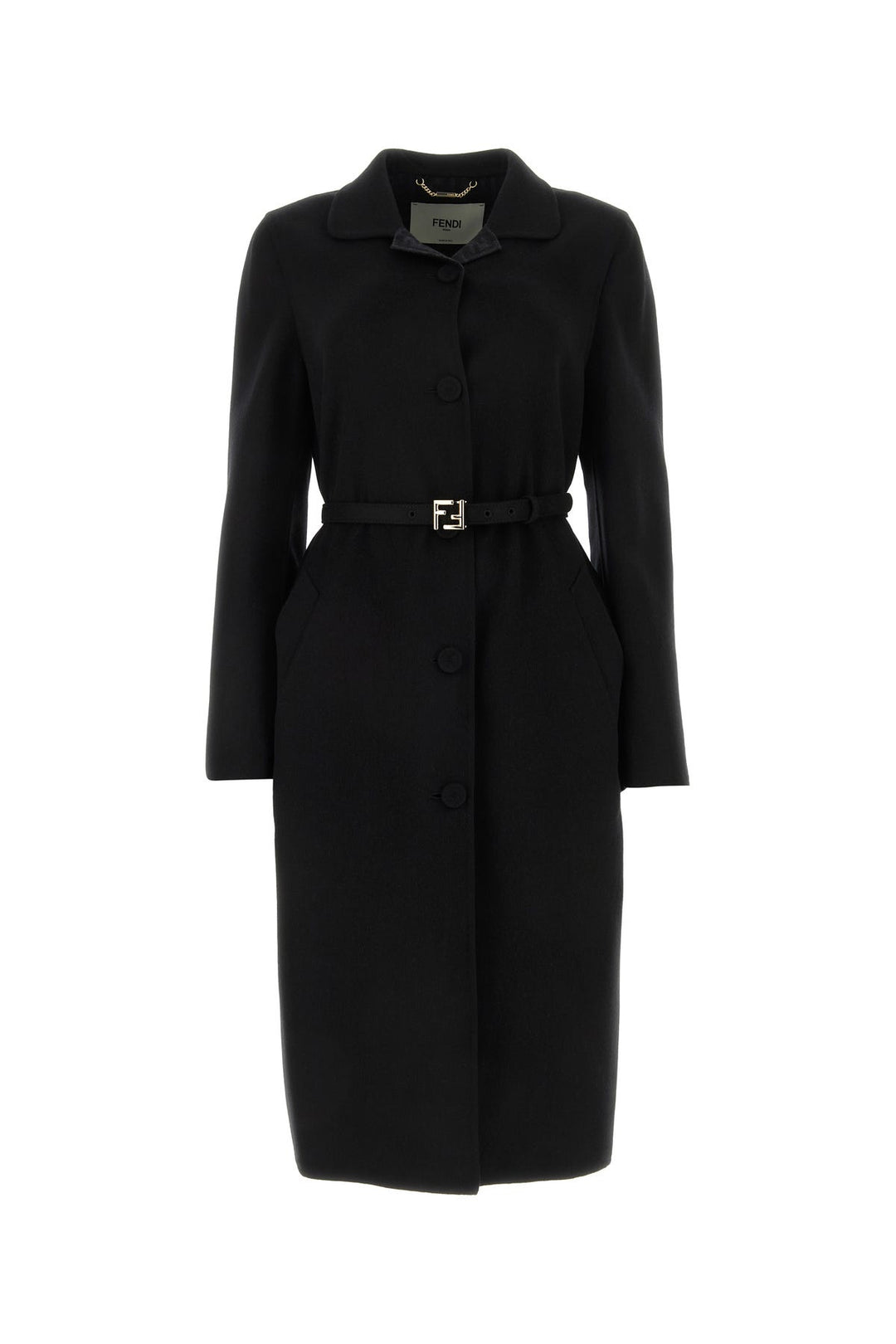 Black wool blend coat