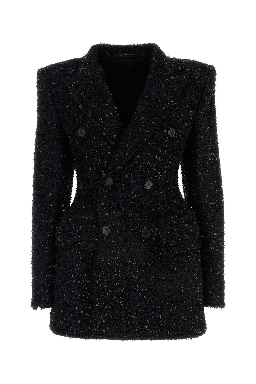 Black bouclé oversize Hourglass blazer