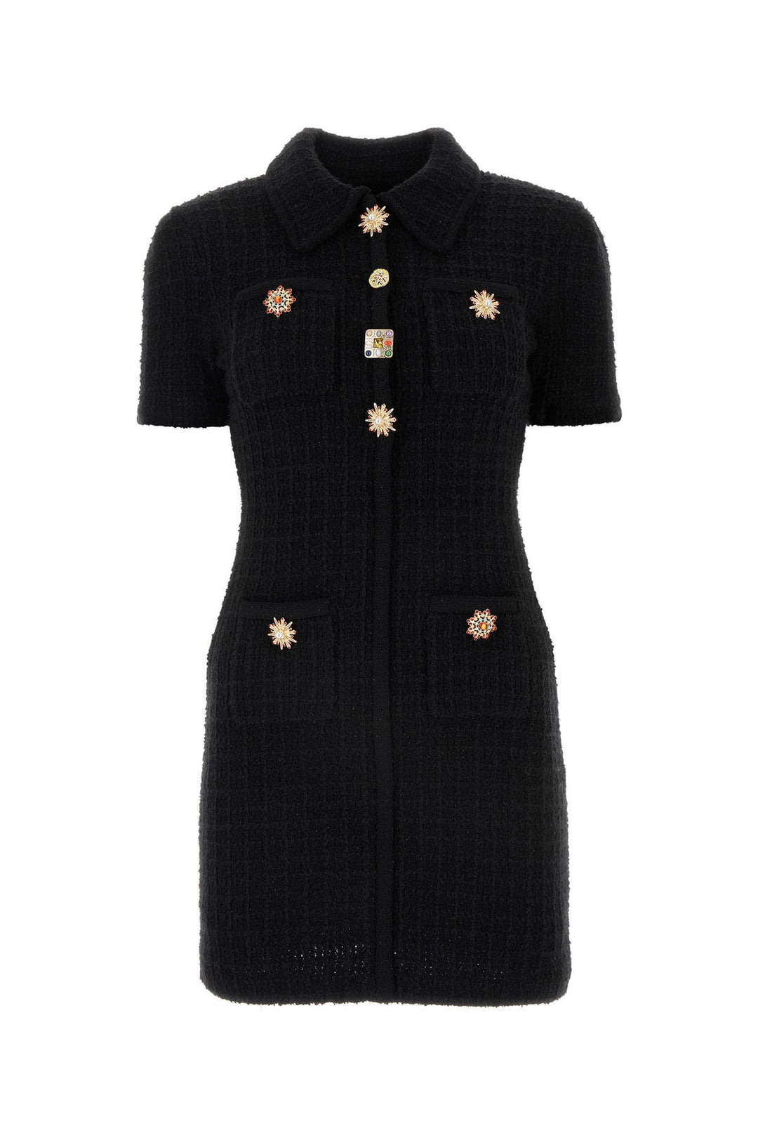 Black viscose blend mini dress