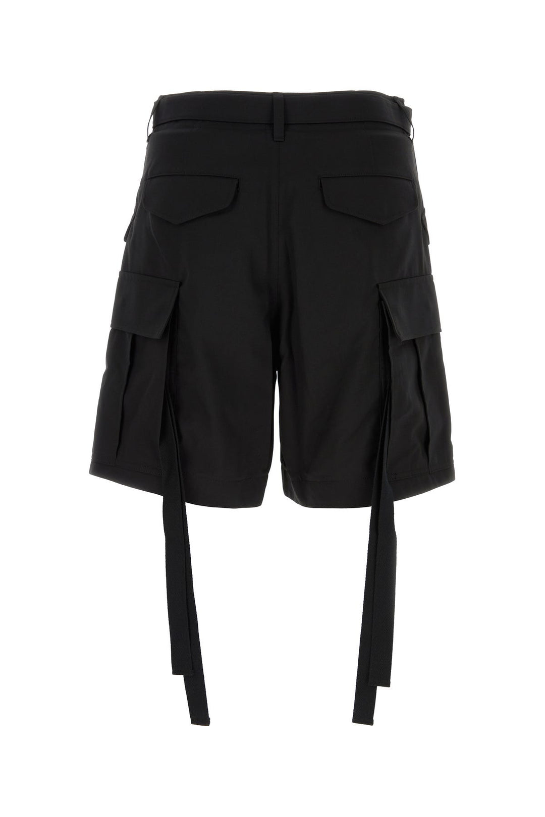 Black polyester blend shorts