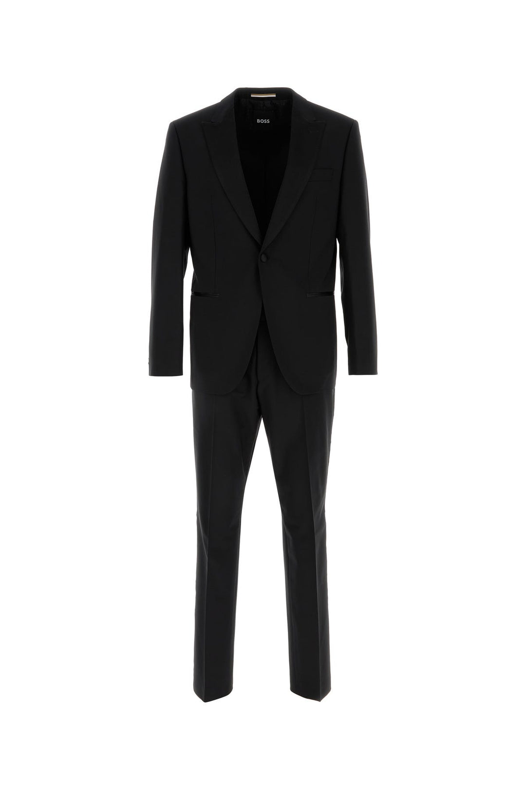 Black stretch wool suit