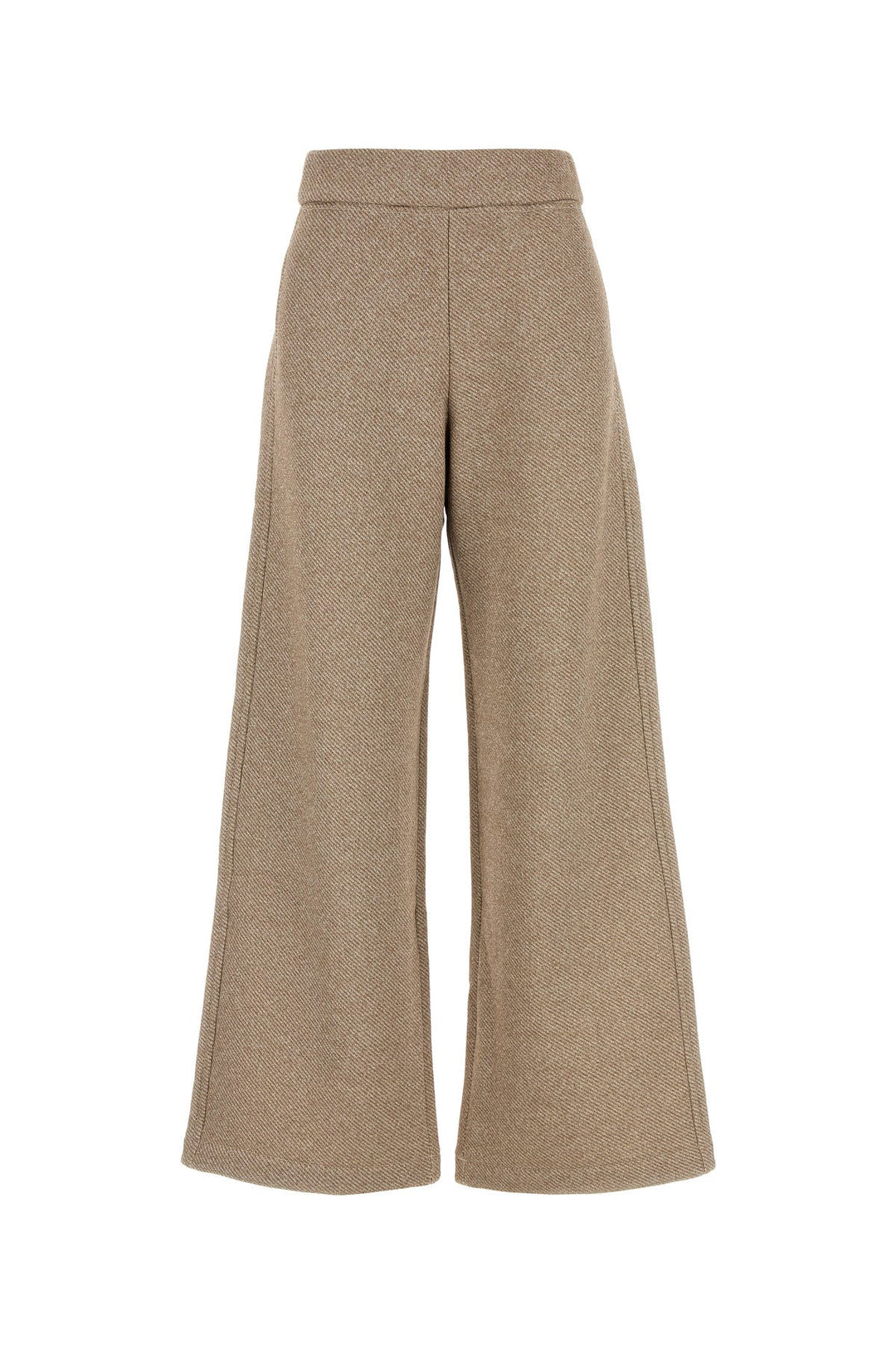 Beige cotton blend Messico wide-leg pant