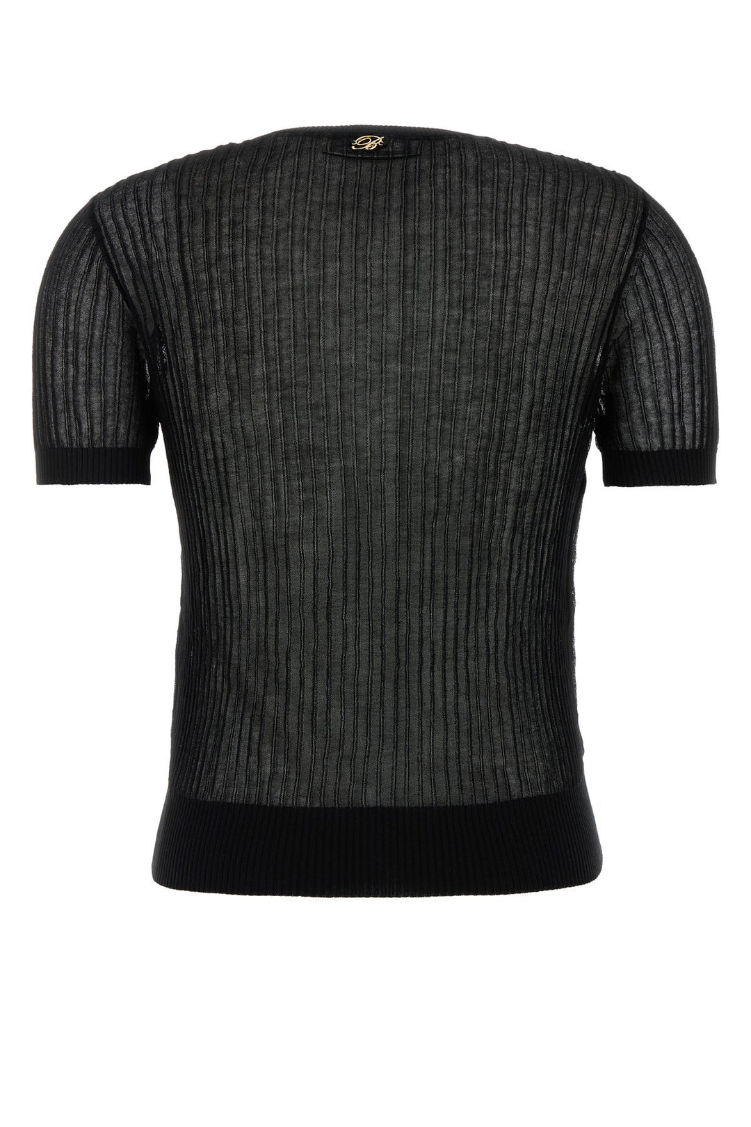 Black cotton blend sweater