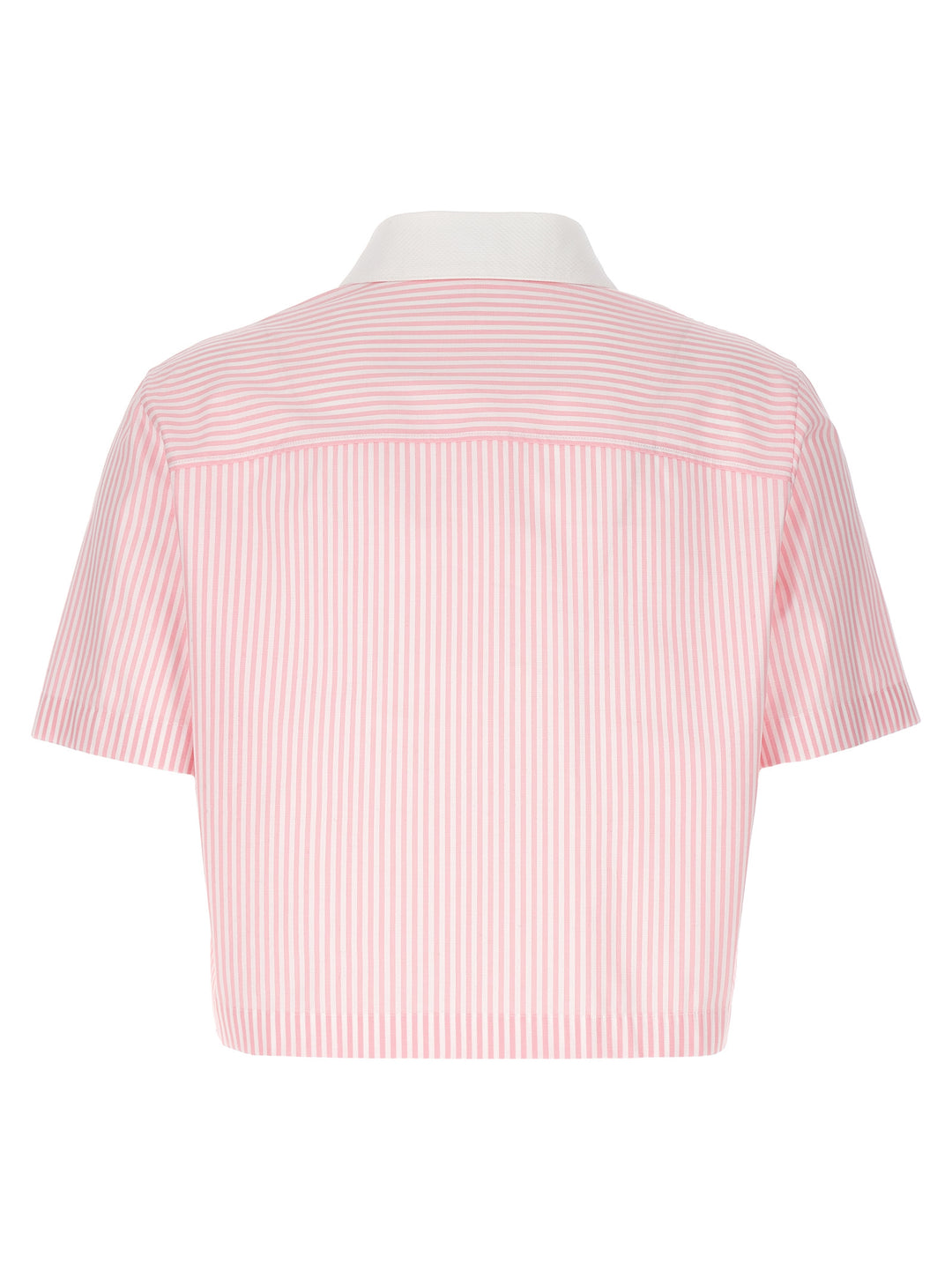 Striped Cropped Shirt Shirt, Blouse Pink