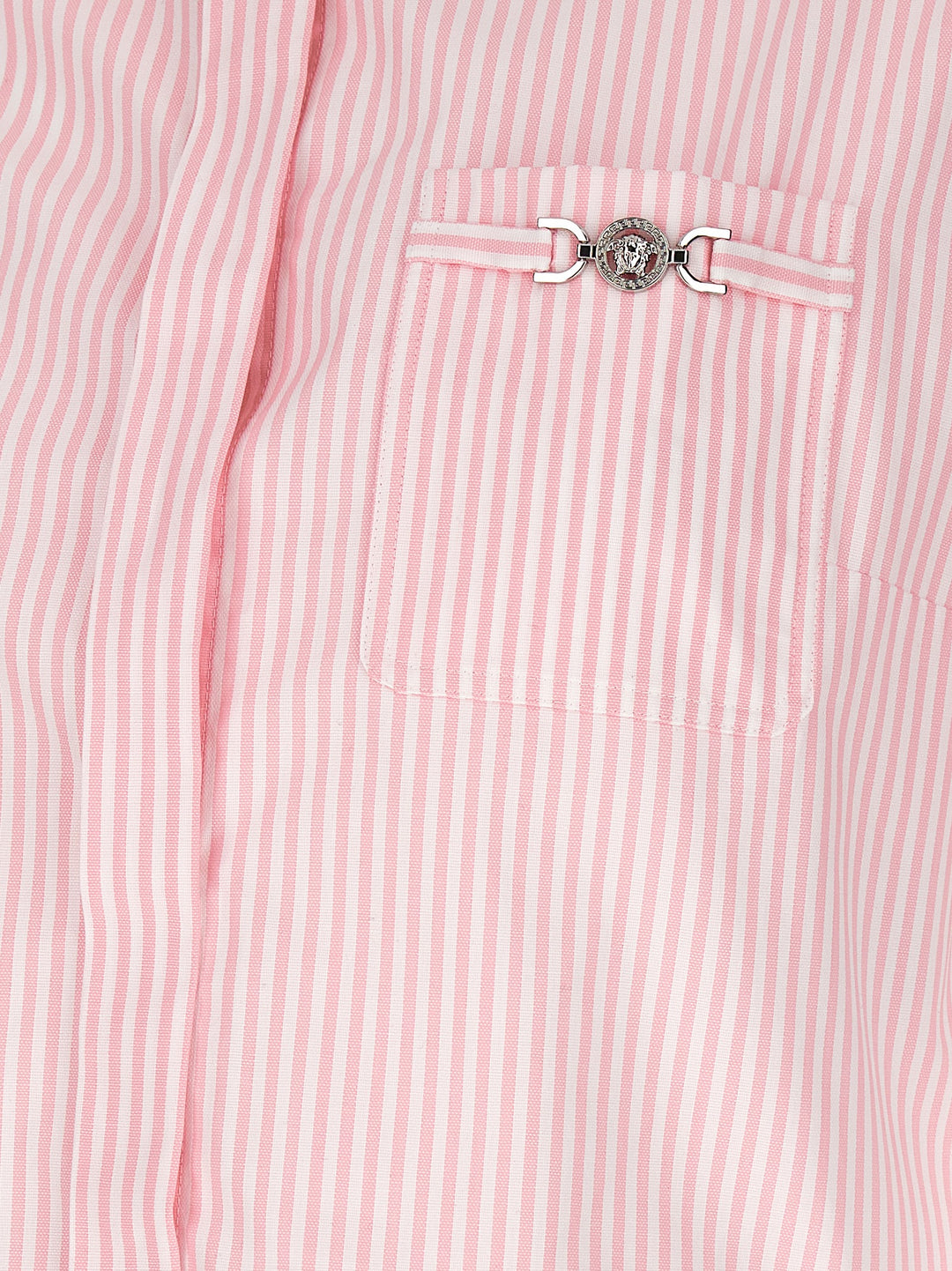 Striped Cropped Shirt Shirt, Blouse Pink