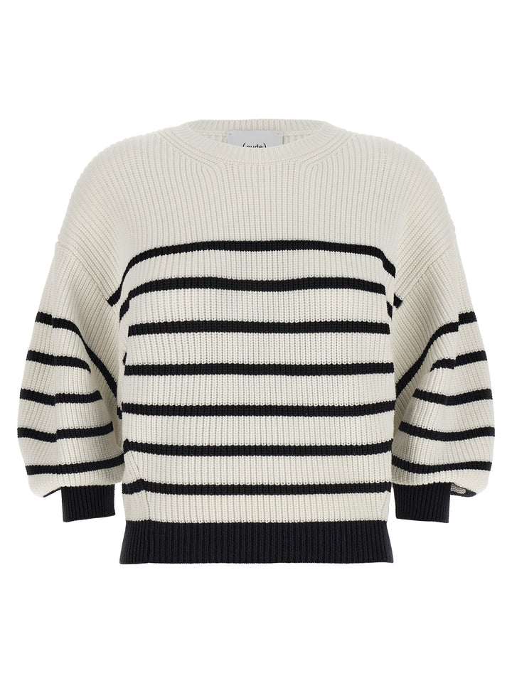 Striped Sweater Sweater, Cardigans White/Black