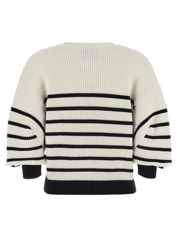 Striped Sweater Sweater, Cardigans White/Black