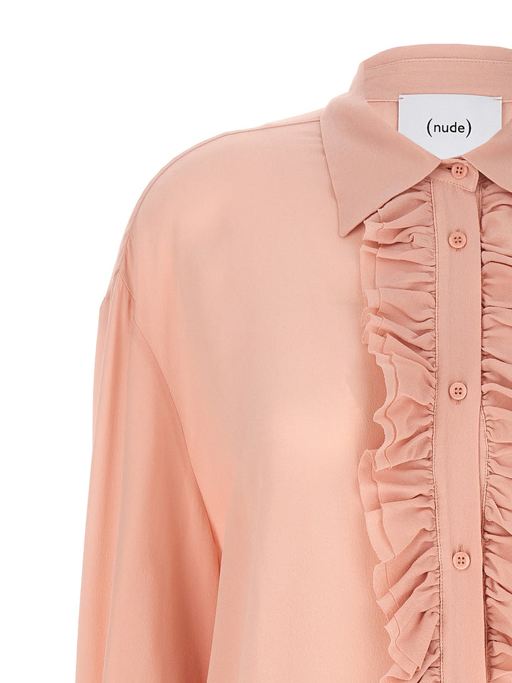 Ruffled Silk Shirt Shirt, Blouse Pink