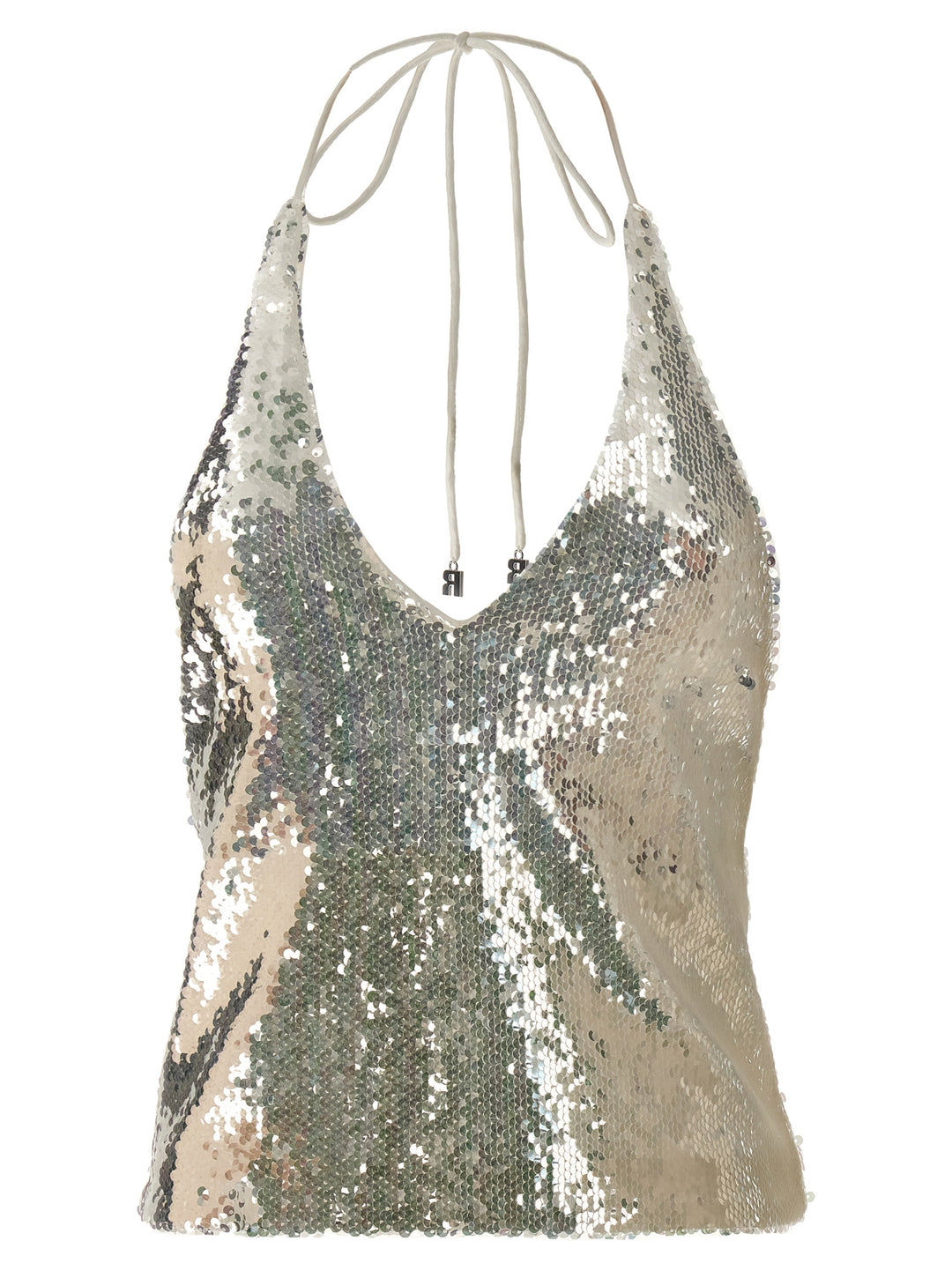 Sequin Top Tops Silver