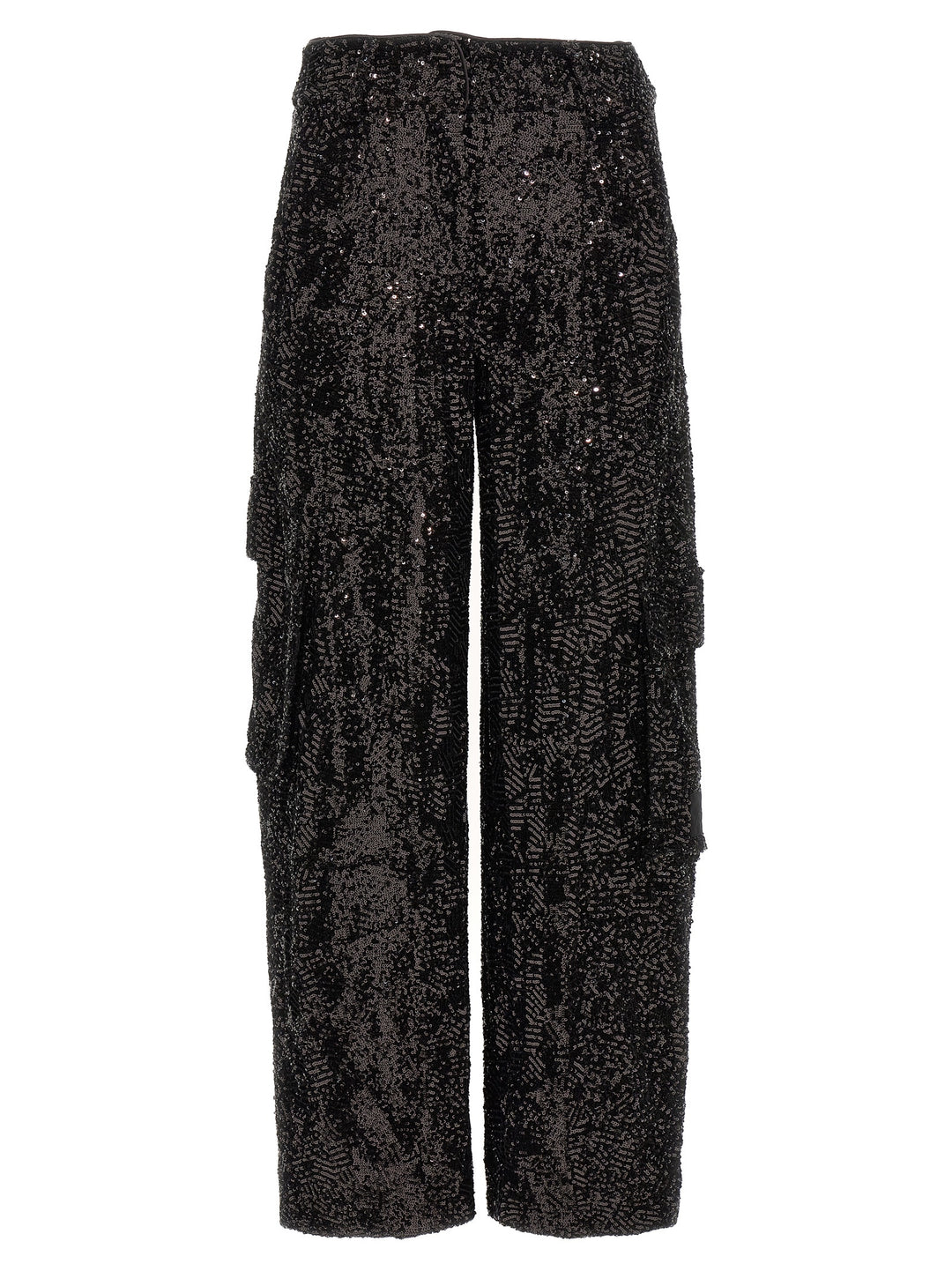 Sequin Cargo Pants Black