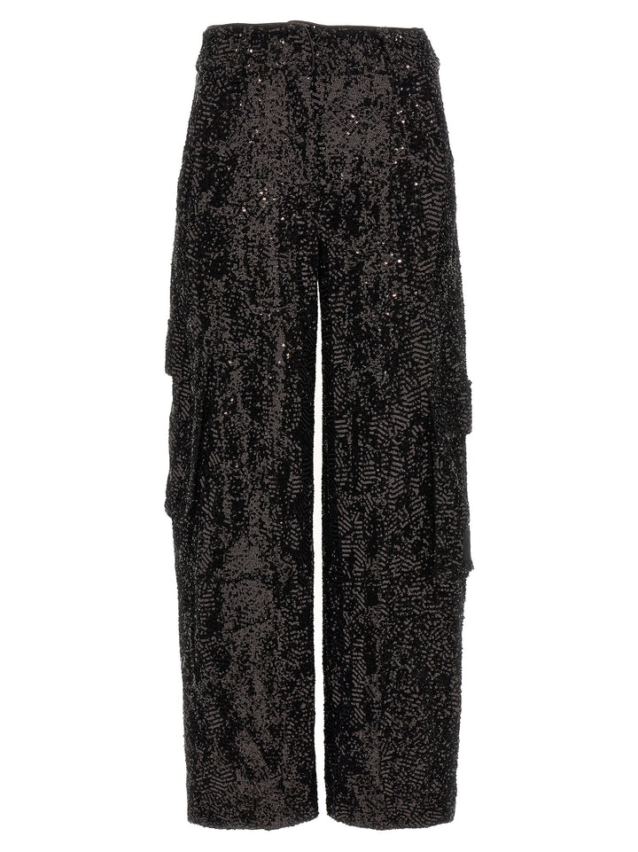 Sequin Cargo Pants Black