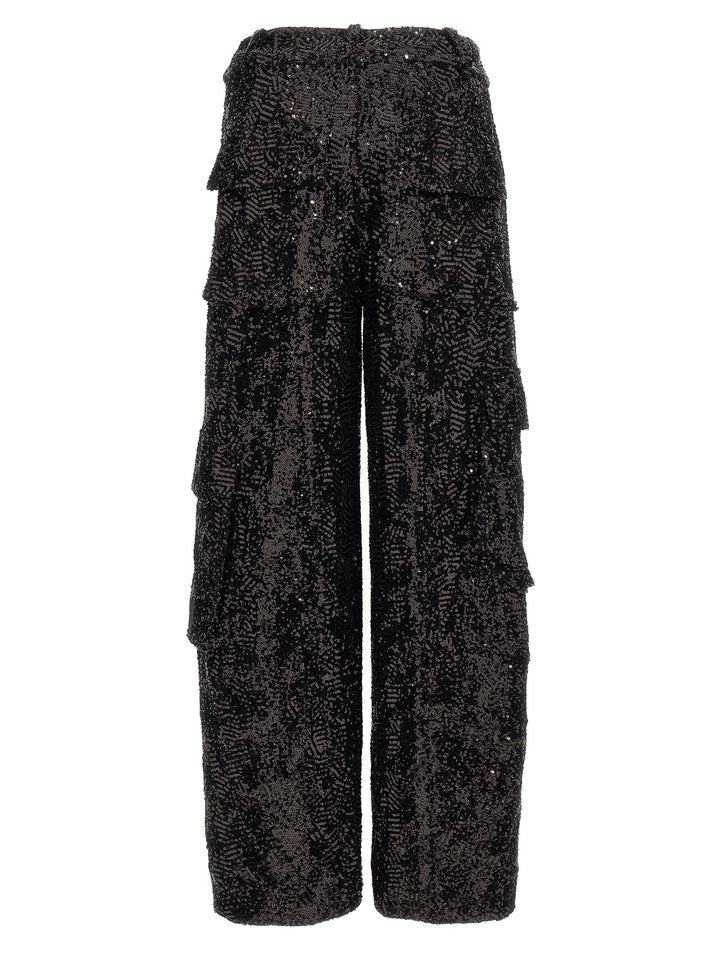 Sequin Cargo Pants Black