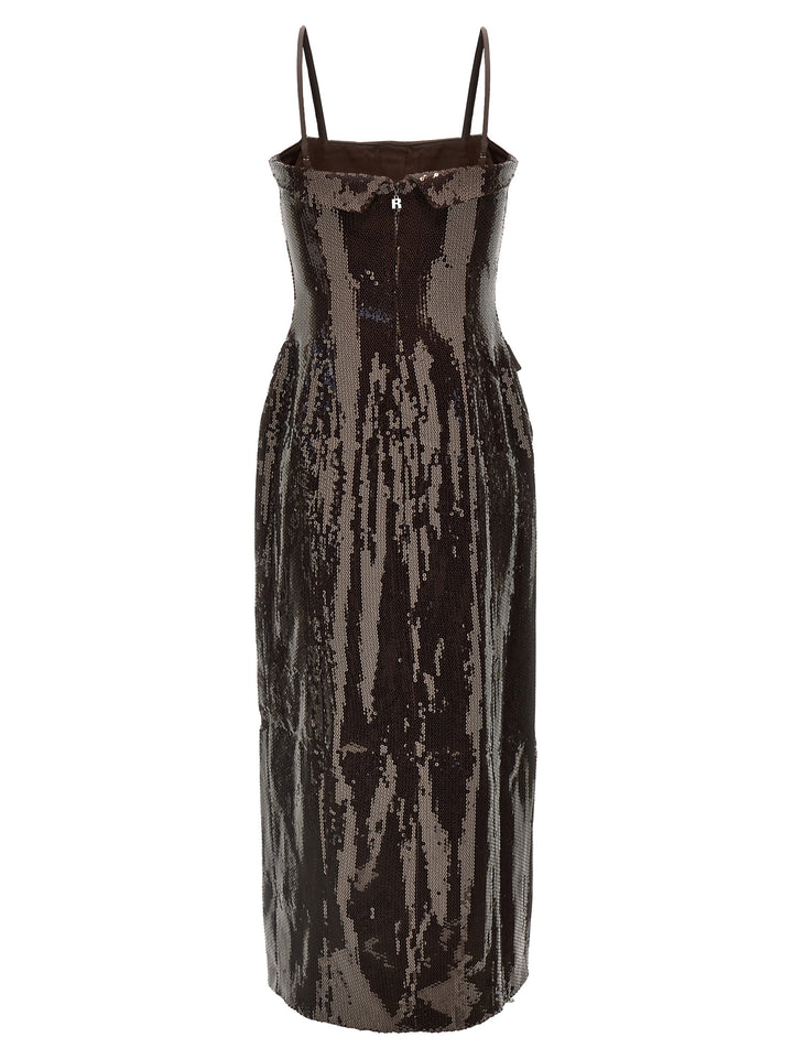 Sequin Midi Dress Dresses Brown