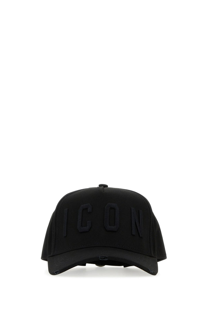 Black cotton baseball cap