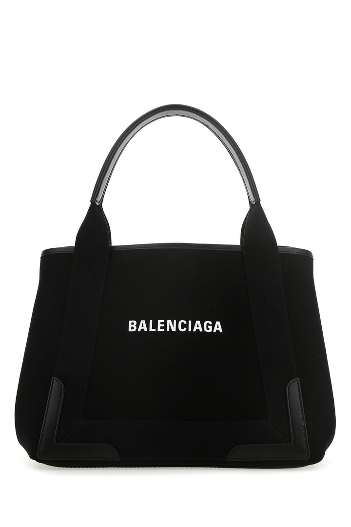 Black canvas small Navy Cabas handbag