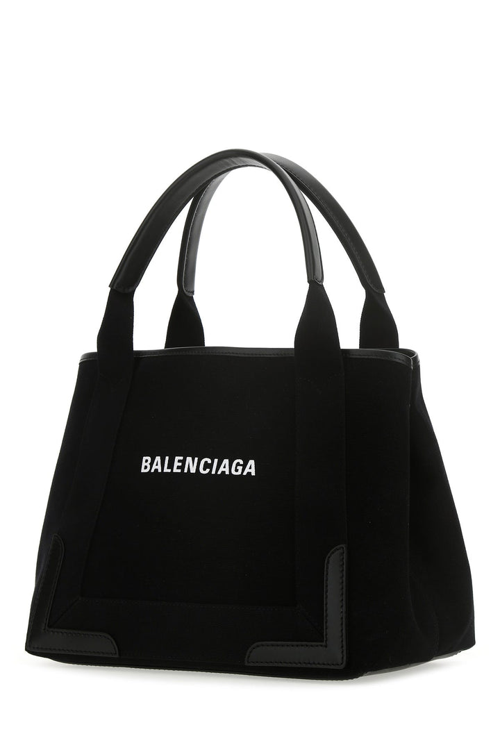 Black canvas small Navy Cabas handbag