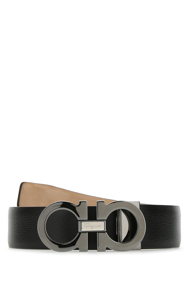 Black leather belt