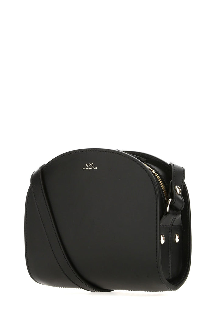 Black leather mini Demi Lune shoulder bag