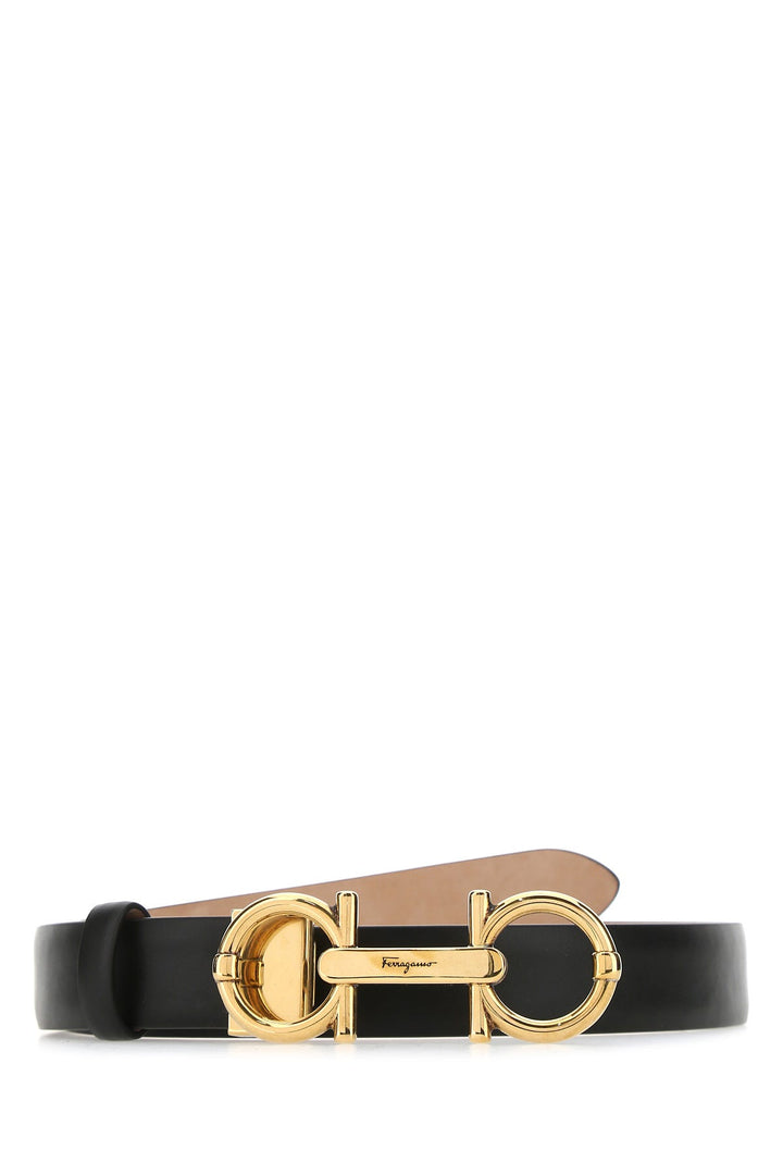 Black leather belt