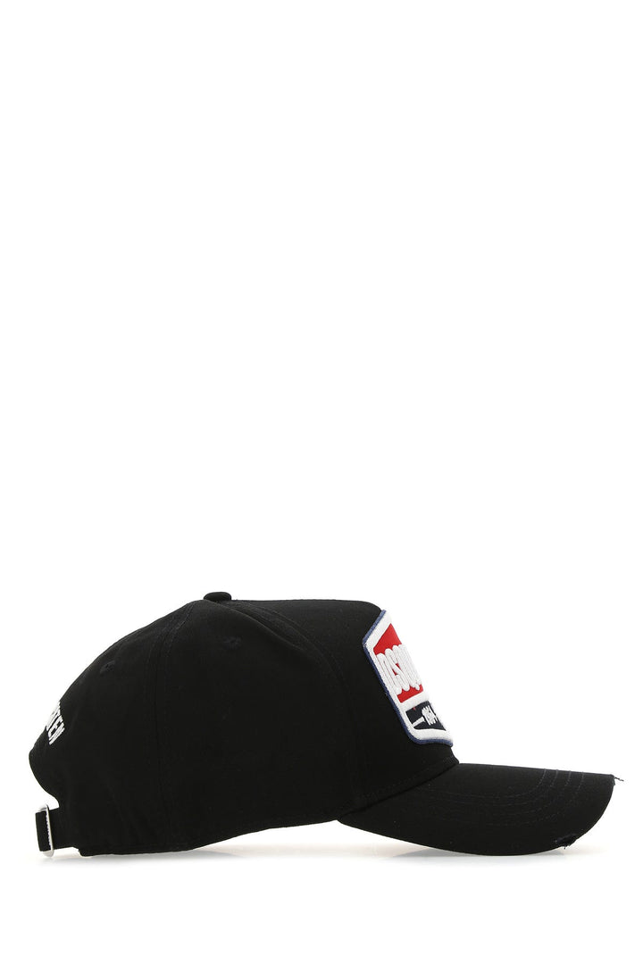 Black cotton baseball cap