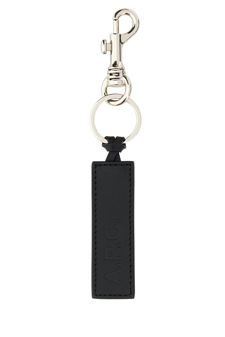 Black leather key ring