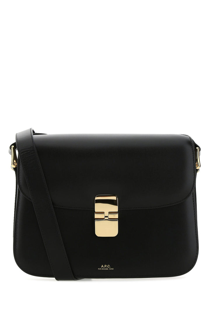 Black leather Grace crossbody bag