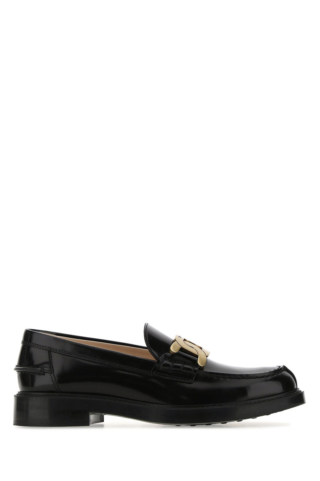 Black leather loafers