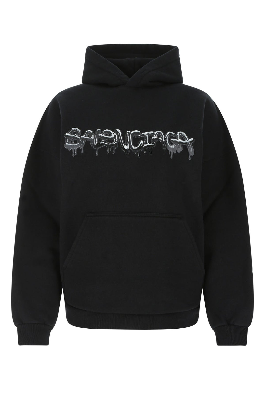 Black cotton blend oversize sweatshirt