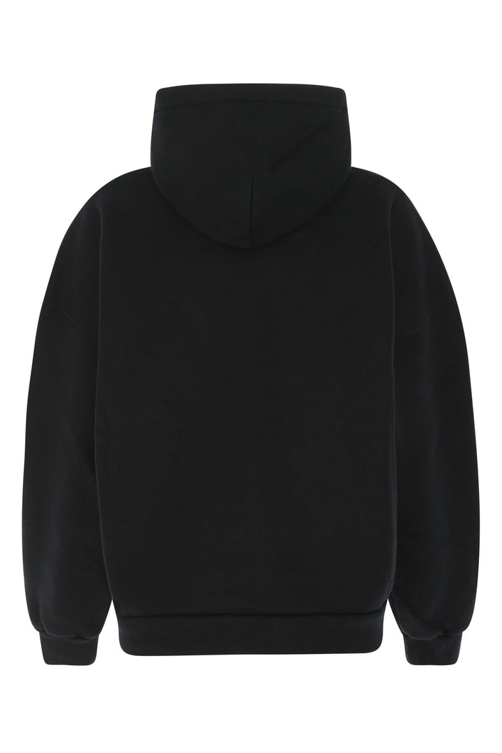 Black cotton blend oversize sweatshirt