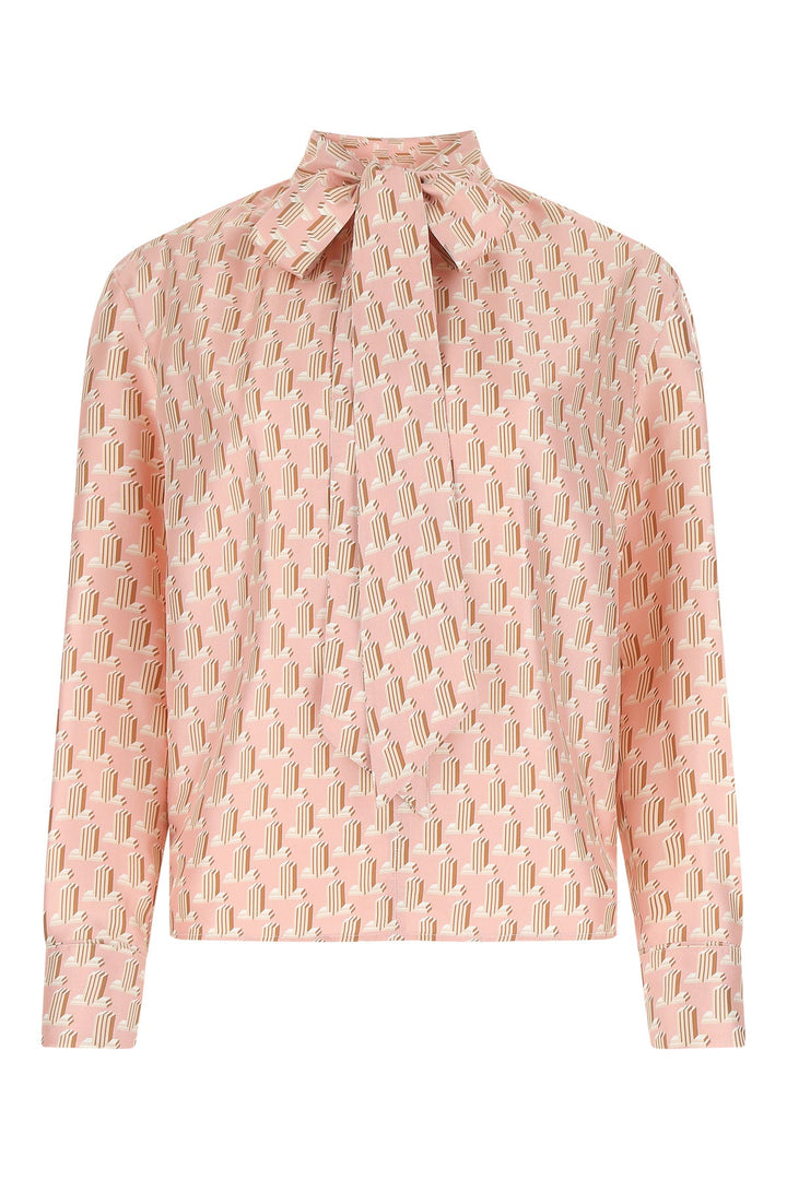 Embroidered silk blouse