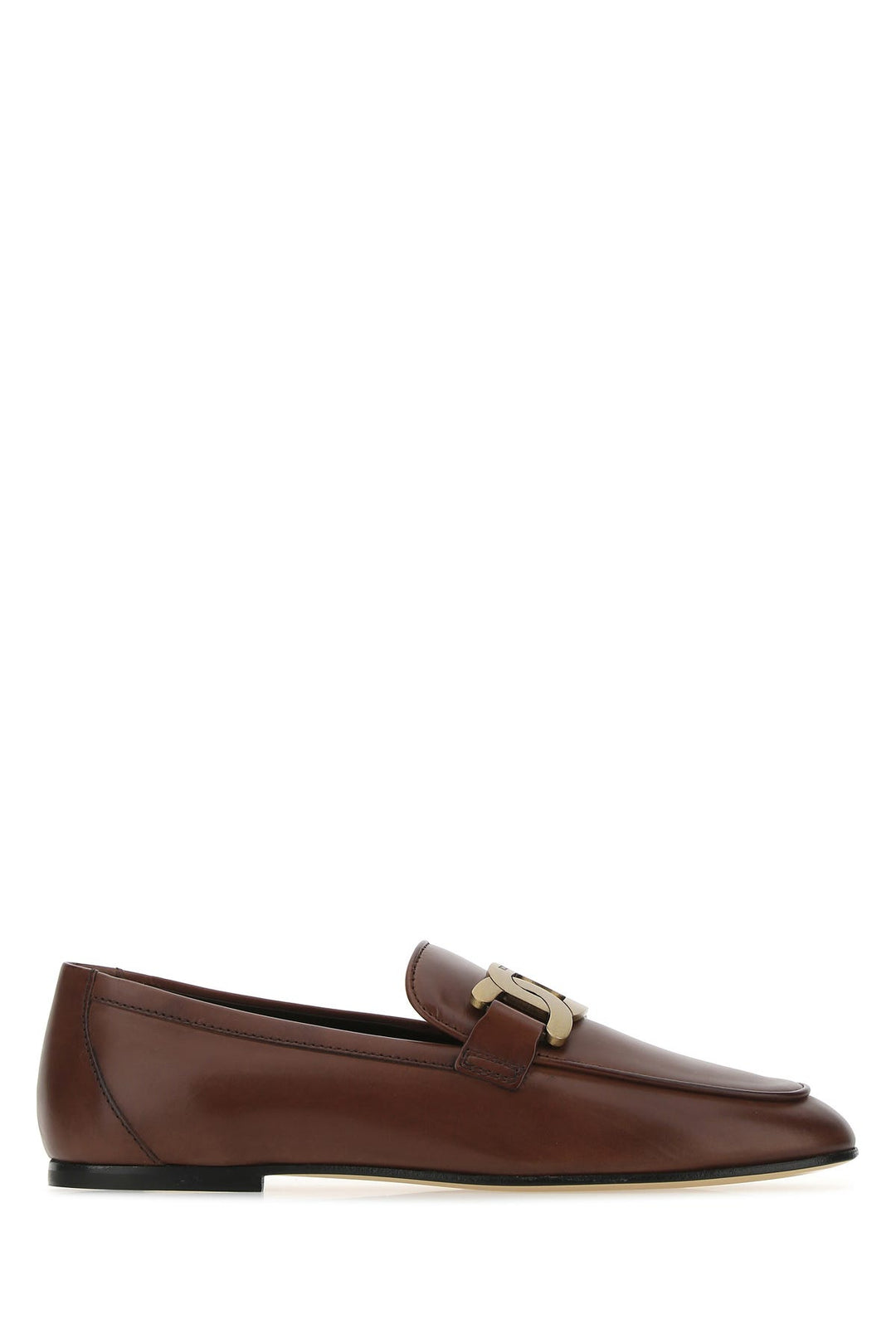 Brown leather loafers