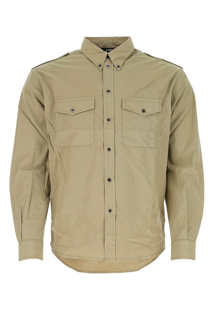 Army green poplin Bobby shirt
