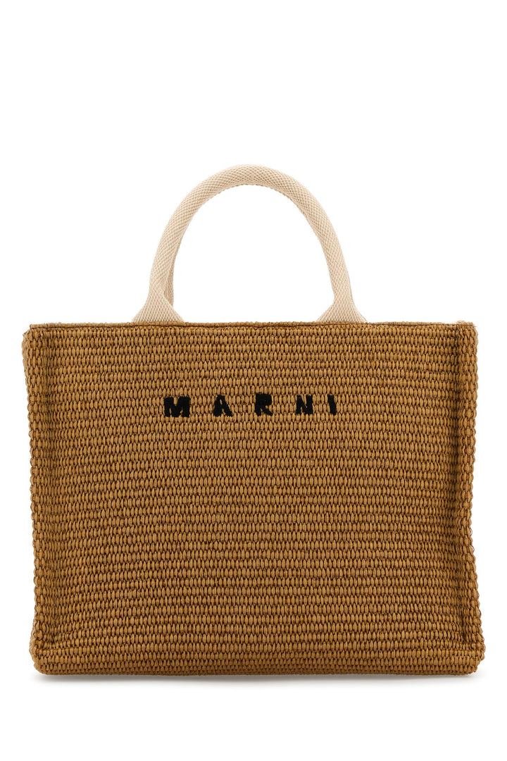 Biscuit raffia small shopping bag