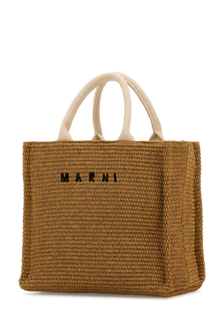 Biscuit raffia small shopping bag