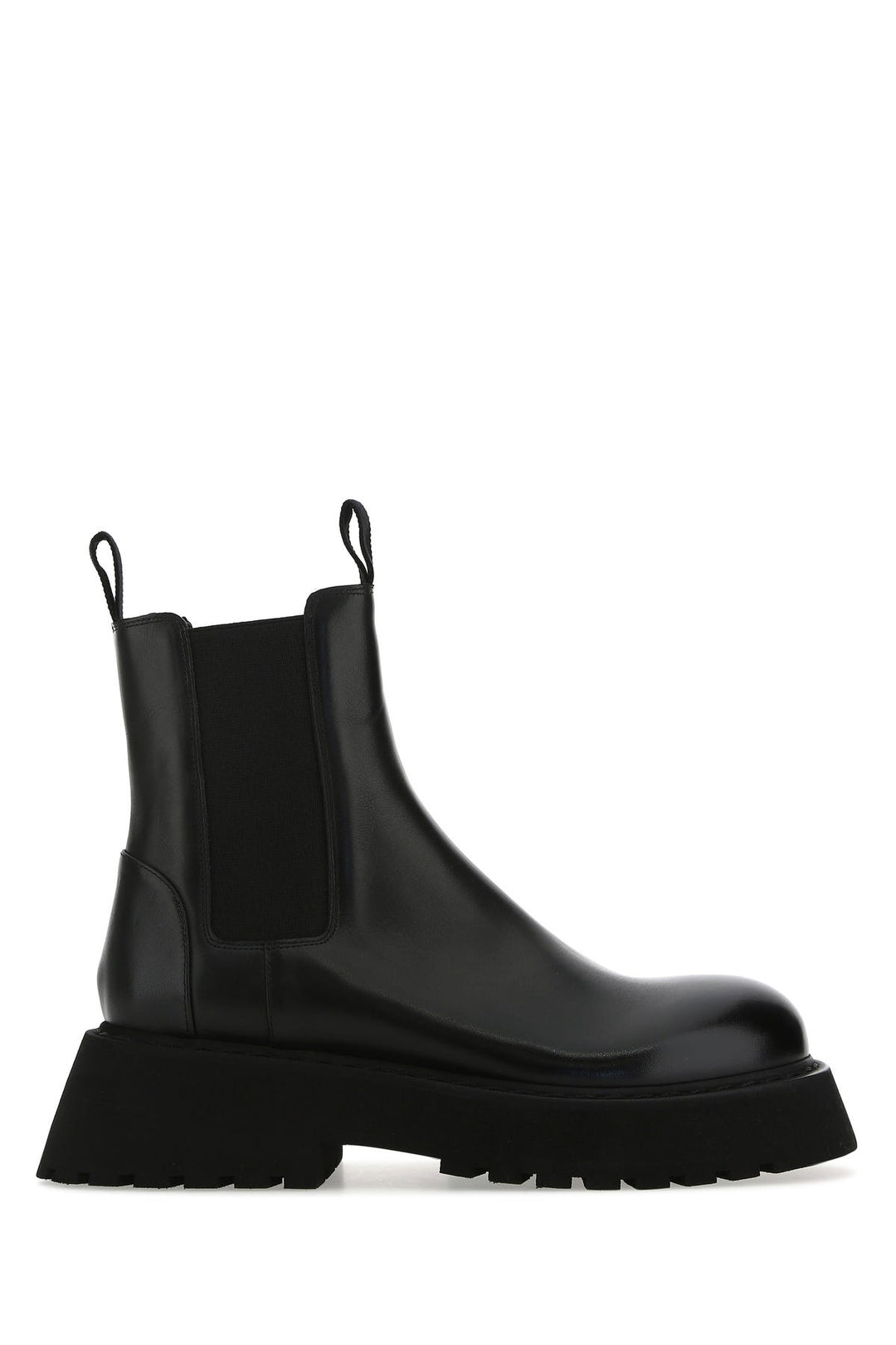 Black leather ankle boots