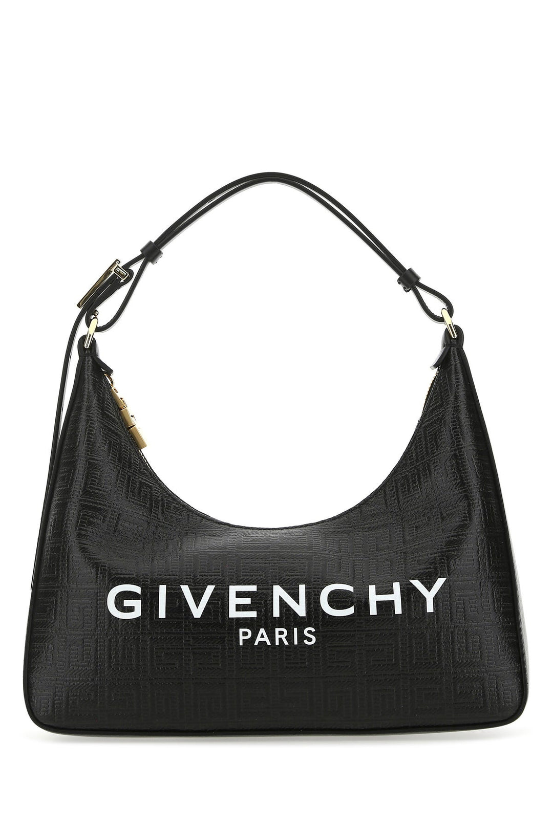 Black fabric small Moon Cut Out shoulder bag
