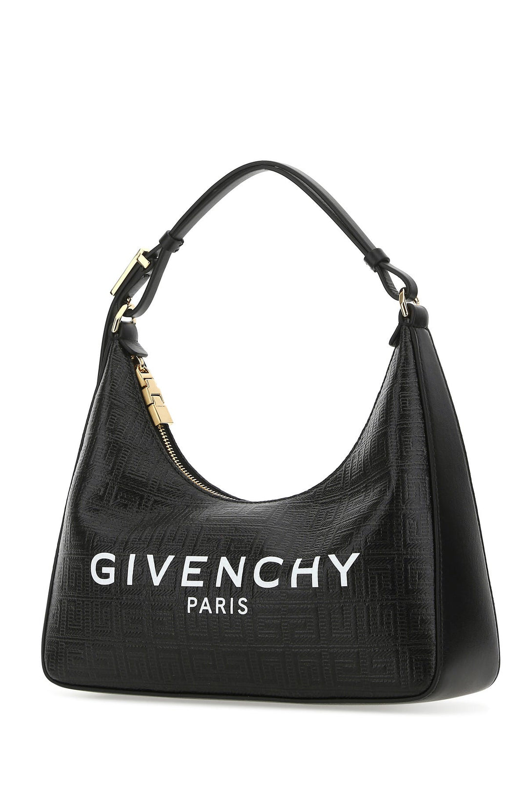 Black fabric small Moon Cut Out shoulder bag