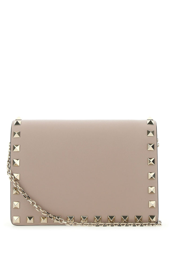 Antiqued pink leather Rockstud clutch