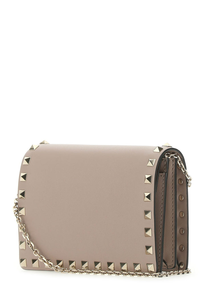 Antiqued pink leather Rockstud clutch