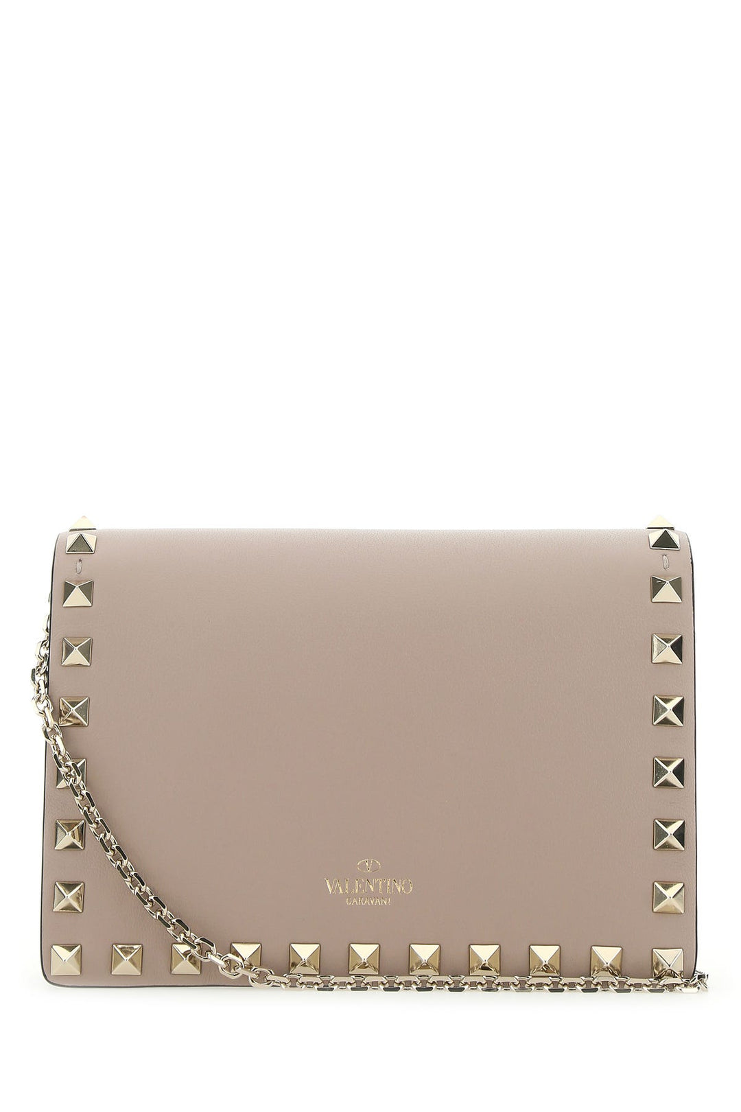 Antiqued pink leather Rockstud clutch