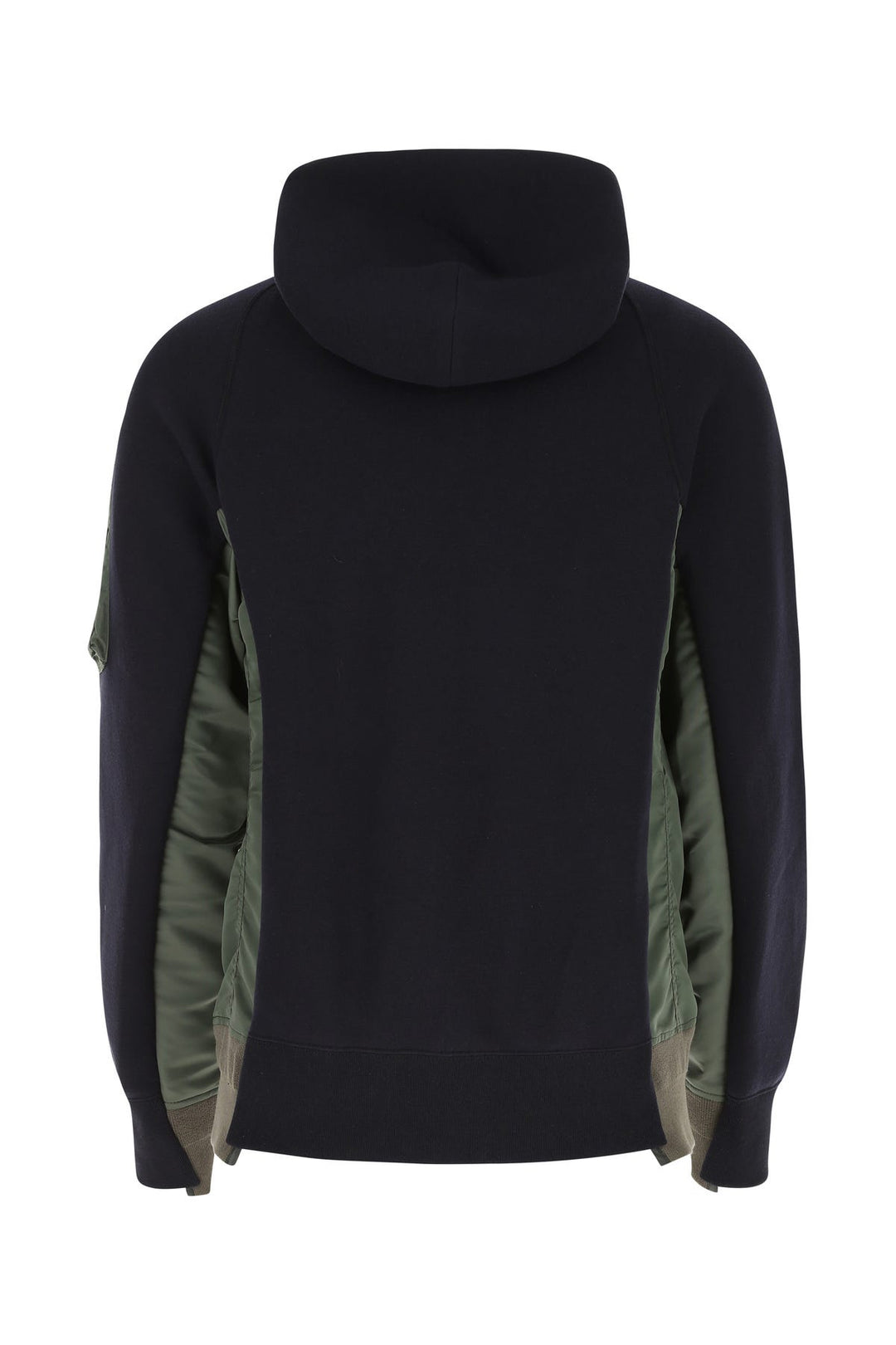 Two-tone cotton blend and nylon sweatshirt