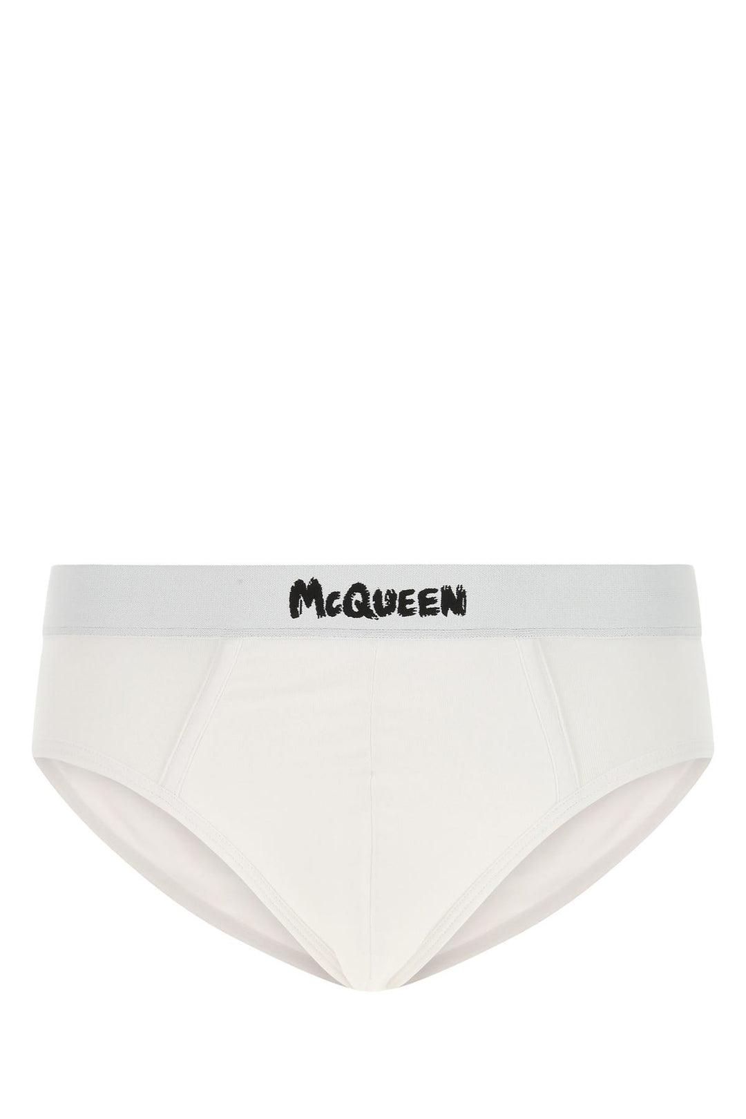 White stretch cotton brief