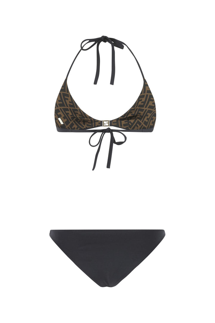 Black stretch nylon bikini