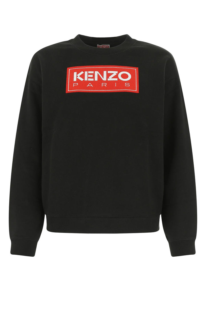 Black cotton oversize sweatshirt