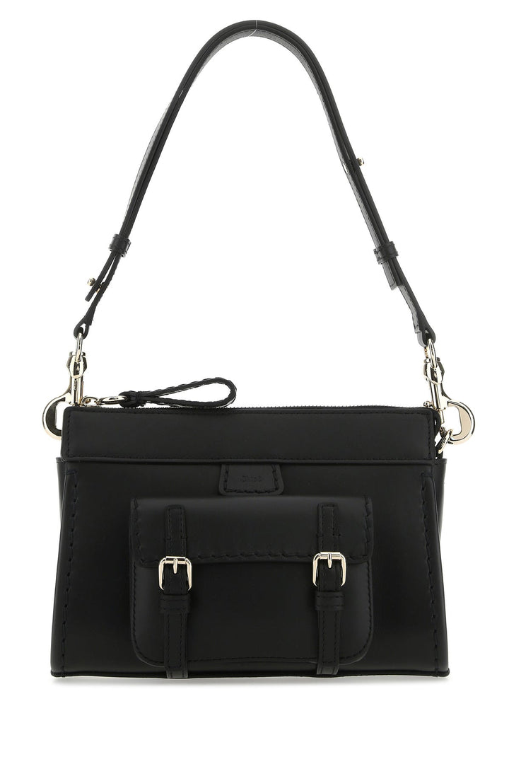 Black leather mini Edith shoulder bag
